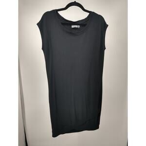 Athleta Womens Dress S Beyond Soft Criss Cross Hem Cap Sleeve Athleisure Black